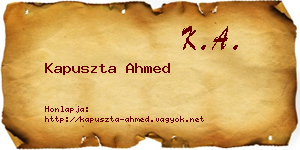 Kapuszta Ahmed névjegykártya